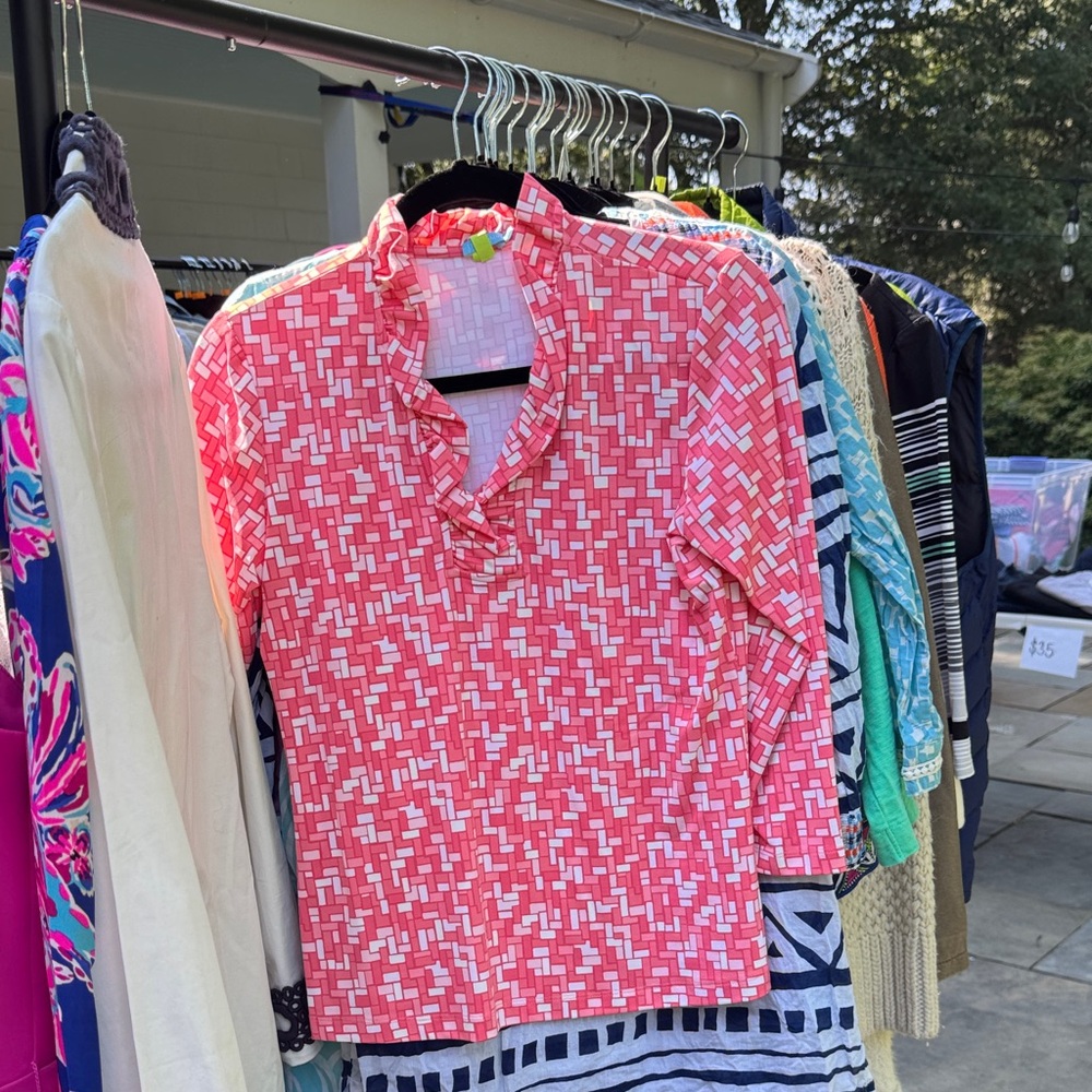 Stylish Pink Geometric Women's Top